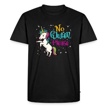 No Gluten Please - T-shirt Premium bio Homme - noir - Devant - Nico (187cm)