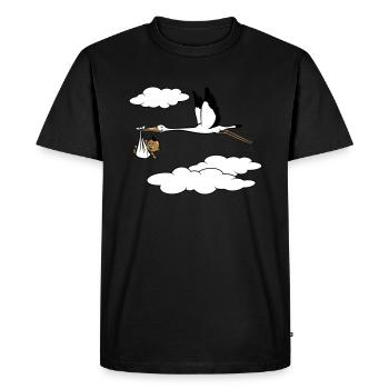 cigognes bébé - T-shirt Premium bio Homme - noir - Devant - Nico (187cm)