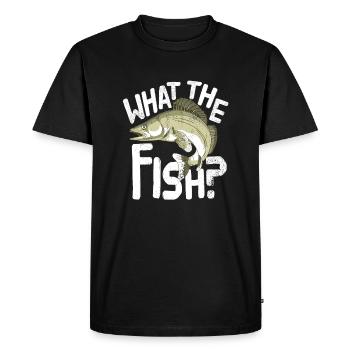 Qu'est-ce que le poisson? - T-shirt Premium bio Homme - noir - Devant - Nico (187cm)