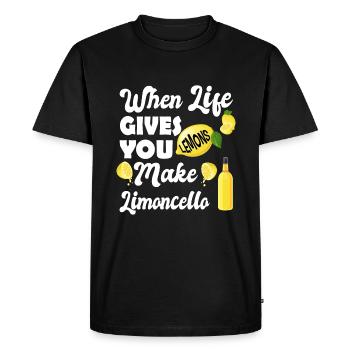 If life gives you lemons, make Limoncello - Men's Premium Organic T-Shirt - black - Front - Nico (187cm)