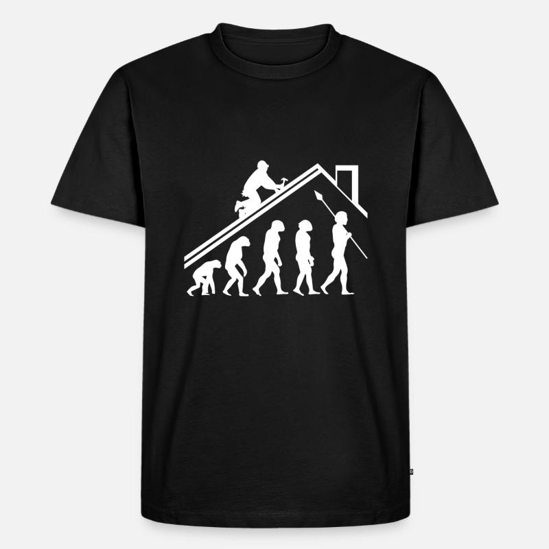 Cadeau évolution couvreur - T-shirt Premium bio Homme - noir