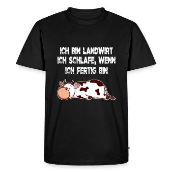Landwirt Bauer Landwirtschaft Milchbauer Kuh Kühe - Männer Premium Bio T-Shirt - Schwarz - Vorne - Nico (187cm)