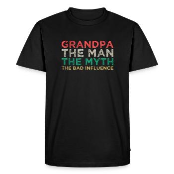 GRANDPA L'HOMME LE MYTHE - T-shirt Premium bio Homme - noir - Devant - Nico (187cm)