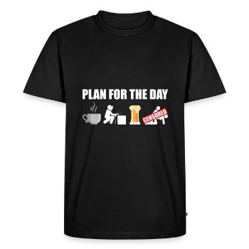 Plan pour aujourd'hui soudeur drôle - T-shirt Premium bio Homme - noir - Devant - Nico (187cm)