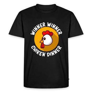 Winner Winner - Chicken Dinner - Men's Premium Organic T-Shirt - black - Front - Nico (187cm)