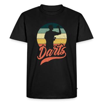 Fléchettes vintage - T-shirt Premium bio Homme - noir - Devant - Nico (187cm)