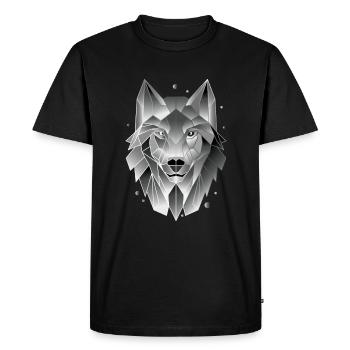Cadeau géométrique de loup t-shirt polygone - T-shirt Premium bio Homme - noir - Devant - Nico (187cm)