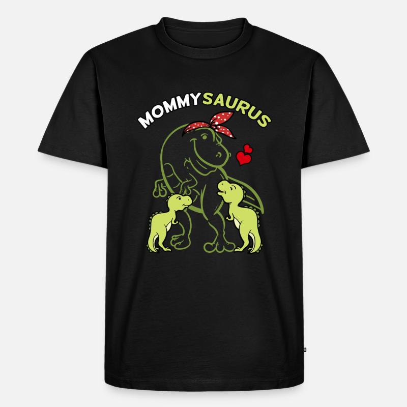 Mommysaurus mit 2 Babys - Männer Premium Bio T-Shirt - Schwarz