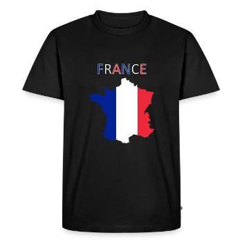 Drapeau de la France - Art Design - T-shirt Premium bio Homme - noir - Devant - Nico (187cm)
