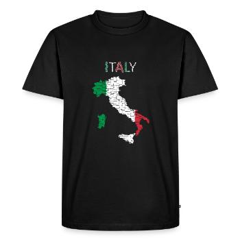 Italy Flag - Art Design - Men's Premium Organic T-Shirt - black - Front - Nico (187cm)