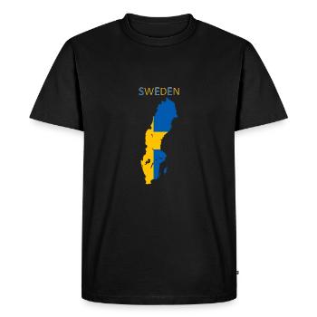 Sweden flag - art design - Men's Premium Organic T-Shirt - black - Front - Nico (187cm)
