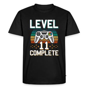 Level 11 Complete 11 year old gamer boy gift - Men's Premium Organic T-Shirt - black - Front - Nico (187cm)