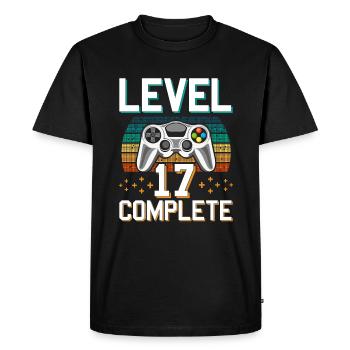Cadeau de joueur complet de niveau 17 17 ans - T-shirt Premium bio Homme - noir - Devant - Nico (187cm)
