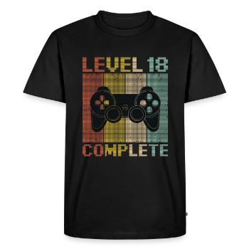 Niveau 18 Complete Gamer Gamer 18 ans - T-shirt Premium bio Homme - noir - Devant - Nico (187cm)