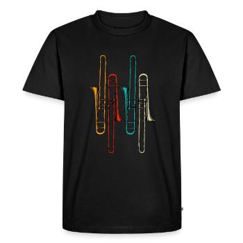 Trombone vintage gift for trombone players - Men's Premium Organic T-Shirt - black - Front - Nico (187cm)