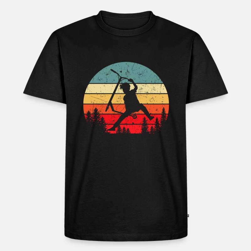 Scooter Stunt Tretroller Geschenkidee - Männer Premium Bio T-Shirt - Schwarz