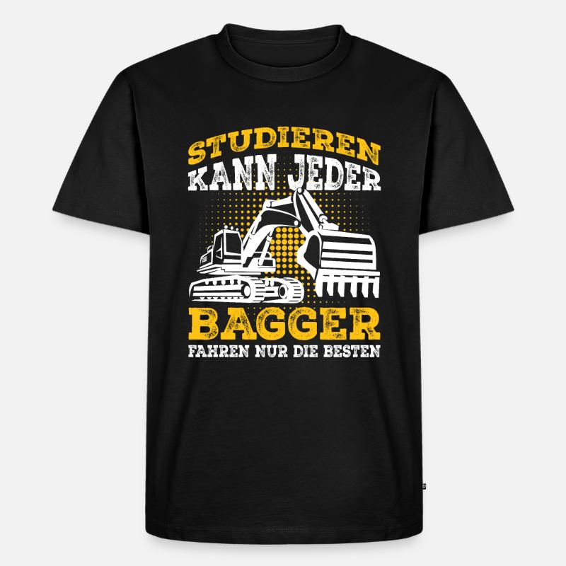 Baggerfahrer Sprüche Bagger Geschenk - Männer Premium Bio T-Shirt - Schwarz