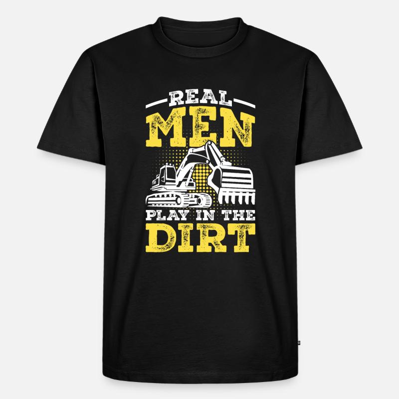 Baggerfahrer Spruch Geschenk - Männer Premium Bio T-Shirt - Schwarz