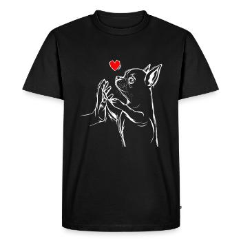Chihuahua amour maîtresse chiens mignons - T-shirt Premium bio Homme - noir - Devant - Nico (187cm)