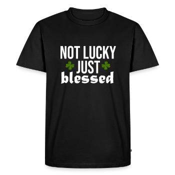 Lucky Luck Bénédiction Béni Divin - T-shirt Premium bio Homme - noir - Devant - Nico (187cm)