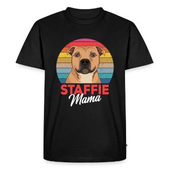 Staffordshire Bull Terrier Staffie Mama Maîtresse - T-shirt Premium bio Homme - noir - Devant - Nico (187cm)
