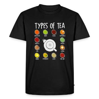 Types of Tea, for tea drinkers and tea lovers - Men's Premium Organic T-Shirt - black - Front - Nico (187cm)