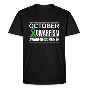 Green ribbon, short stature awareness - Men's Premium Organic T-Shirt - black - Front - Nico (187cm)