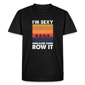 Je suis sexy et je le ramasse - T-shirt Premium bio Homme - noir - Devant - Nico (187cm)