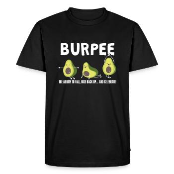 La capacité de tomber, haltérophilie Burpee Avocado - T-shirt Premium bio Homme - noir - Devant - Nico (187cm)