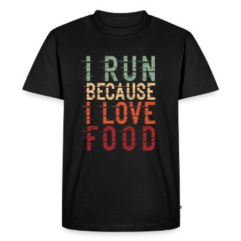 I Run Because I Love Food Coureur Jogger - T-shirt Premium bio Homme - noir - Devant - Nico (187cm)