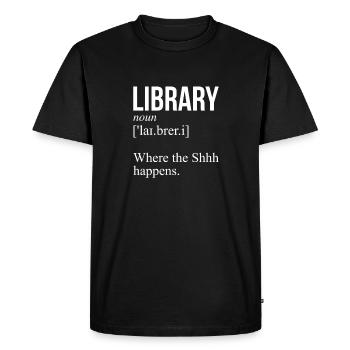 Définition de bibliothèque drôle, livres de bibliothécaire - T-shirt Premium bio Homme - noir - Devant - Nico (187cm)