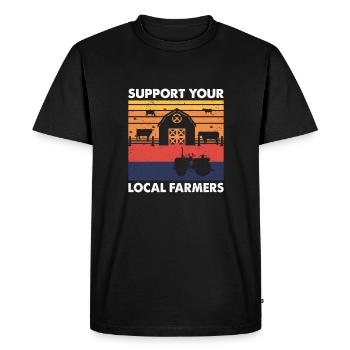 Soutenez votre agriculteur local, votre agriculture - T-shirt Premium bio Homme - noir - Devant - Nico (187cm)
