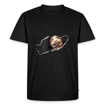 Cochon d'Inde surprise Wheek Wheek - T-shirt Premium bio Homme - noir - Devant - Nico (187cm)