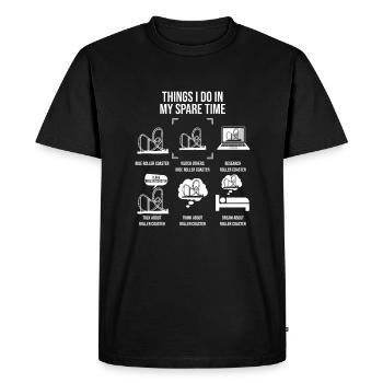 Things I Do In My Spare Time, Roller Coaster Love - Men's Premium Organic T-Shirt - black - Front - Nico (187cm)