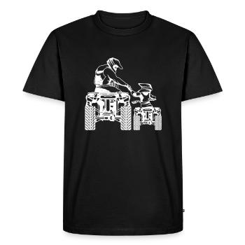Quad père et fille cadeau de la fête des pères - T-shirt Premium bio Homme - noir - Devant - Nico (187cm)