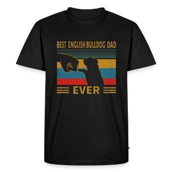 Best Bulldog Dad Ever English Bulldog - Men's Premium Organic T-Shirt - black - Front - Nico (187cm)