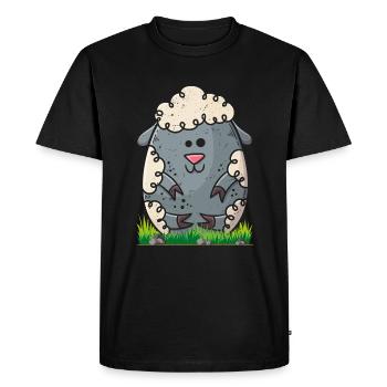 Joyeuse Pâques Oeuf Mouton - T-shirt Premium bio Homme - noir - Devant - Nico (187cm)