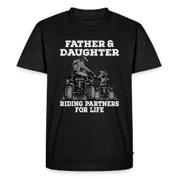 Quad père et fille cadeau - T-shirt Premium bio Homme - noir - Devant - Nico (187cm)