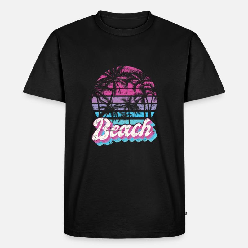 Beach - Männer Premium Bio T-Shirt - Schwarz