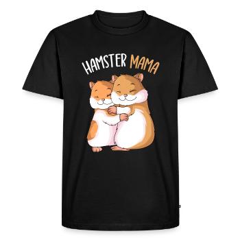 Hamster Mama Girls Ladies - Men's Premium Organic T-Shirt - black - Front - Nico (187cm)