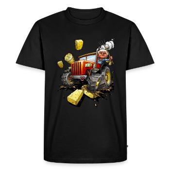 Tracteur Agriculteur Farm Country Life Cadeau - T-shirt Premium bio Homme - noir - Devant - Nico (187cm)