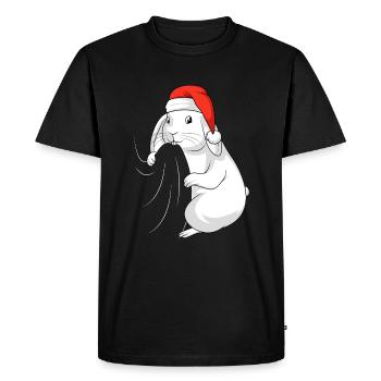 Rabbits Christmas Rabbit Rabbit - Men's Premium Organic T-Shirt - black - Front - Nico (187cm)