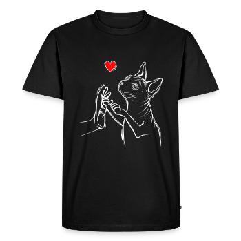 Sphynx Cat Love Sphinx Nude Cat - Men's Premium Organic T-Shirt - black - Front - Nico (187cm)