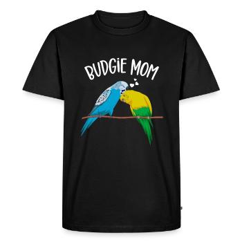 Budgie Mama Mom Bird Gift - Men's Premium Organic T-Shirt - black - Front - Nico (187cm)