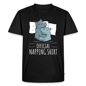 Hippo Sleeping Shirt Hippo Cadeau - T-shirt Premium bio Homme - noir - Devant - Nico (187cm)