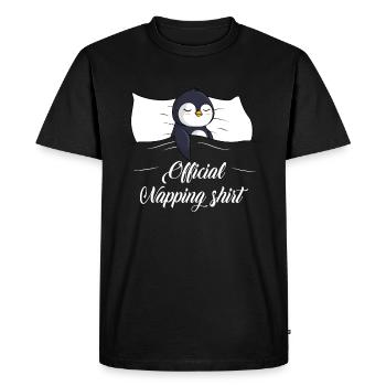 Penguin Sleeping Shirt Penguin Gift - Men's Premium Organic T-Shirt - black - Front - Nico (187cm)
