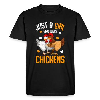 Chicken Girls Kids Gift - Men's Premium Organic T-Shirt - black - Front - Nico (187cm)