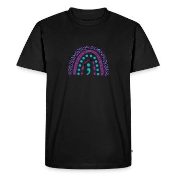 C’est normal de ne pas aller bien - Prévention du suicide - T-shirt Premium bio Homme - noir - Devant - Nico (187cm)