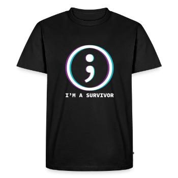 Survivante du suicide - Prévention du suicide - T-shirt Premium bio Homme - noir - Devant - Nico (187cm)