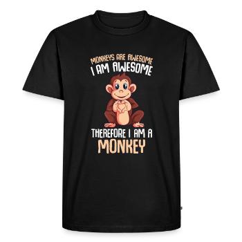 Monkey Lover Monkey Gift - Men's Premium Organic T-Shirt - black - Front - Nico (187cm)